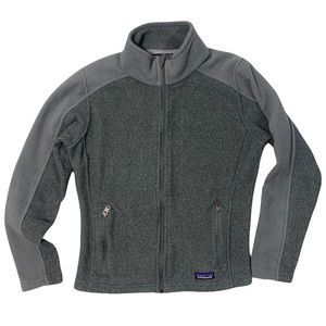 Patagonia Synchilla Fleece Gray Cotton Zip Up Sweater Size Large